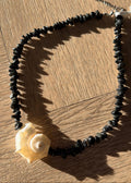 Natural Shell Silence And A Black Obsidian Stone  The Clasp Is Adjustable In Length Naive