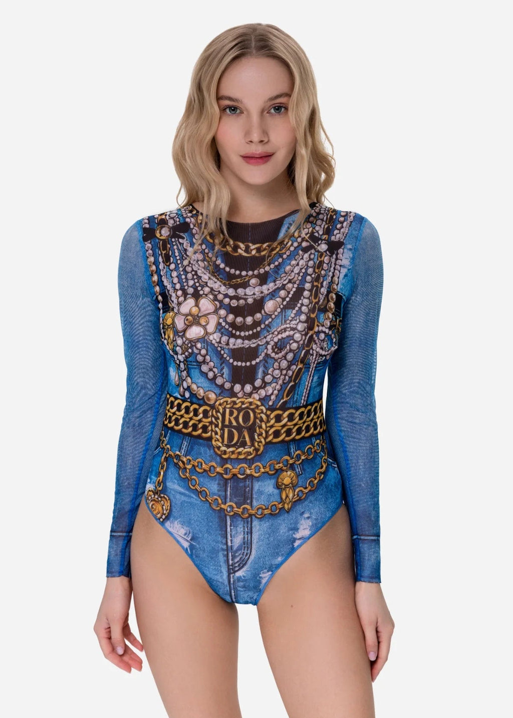 Closed Back One-piece Swimsuit with Sleeves RoDaSoleil