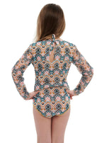 KID's Closed Back One-piece Swimsuit with Sleeves RoDaSoleil