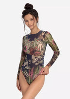 Closed Back One-piece Swimsuit with Sleeves RoDaSoleil