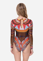 Closed Back One-piece Swimsuit with Sleeves RoDaSoleil