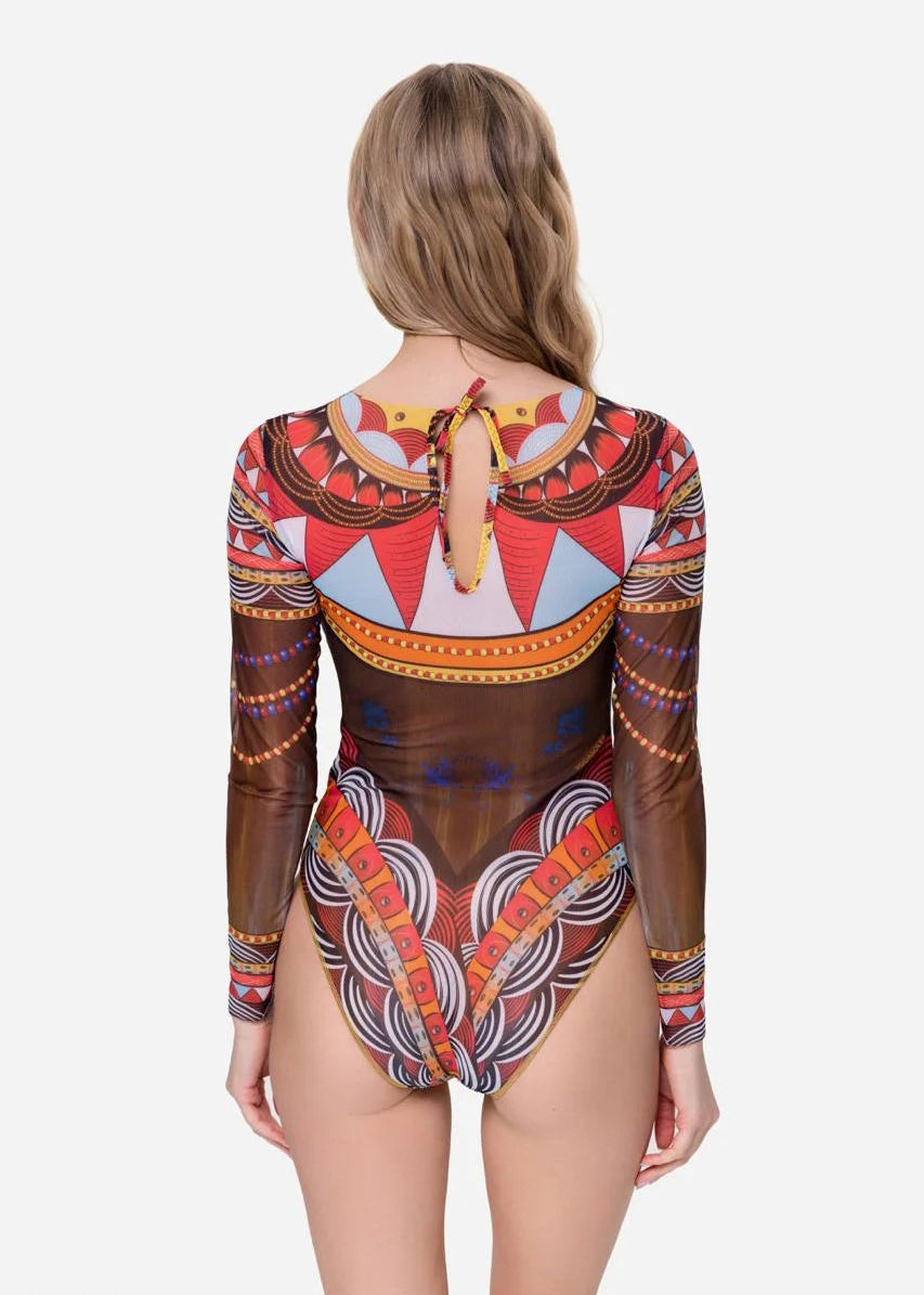 Closed Back One-piece Swimsuit with Sleeves RoDaSoleil