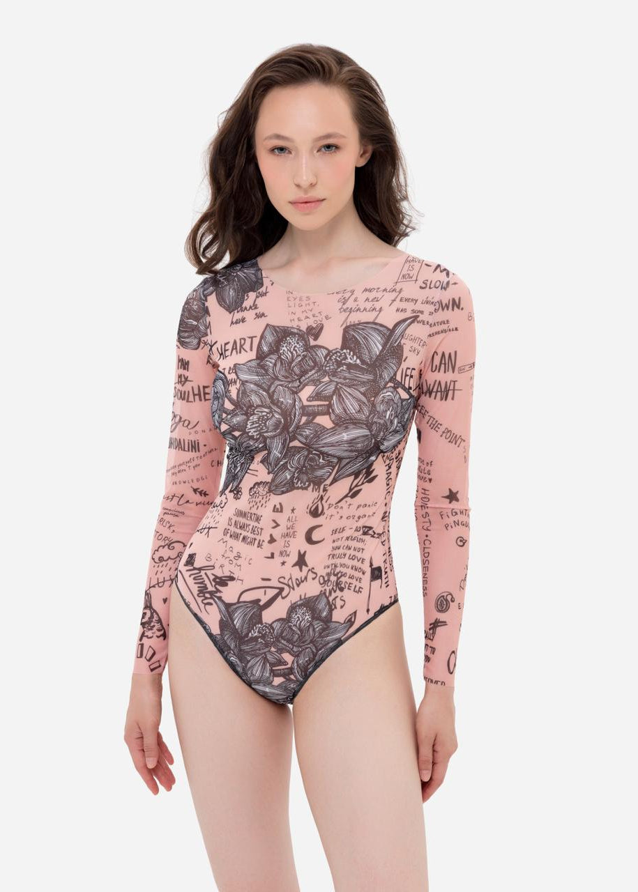 Closed Back One-piece Swimsuit with Sleeves RoDaSoleil