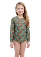 KID's Closed Back One-piece Swimsuit with Sleeves RoDaSoleil