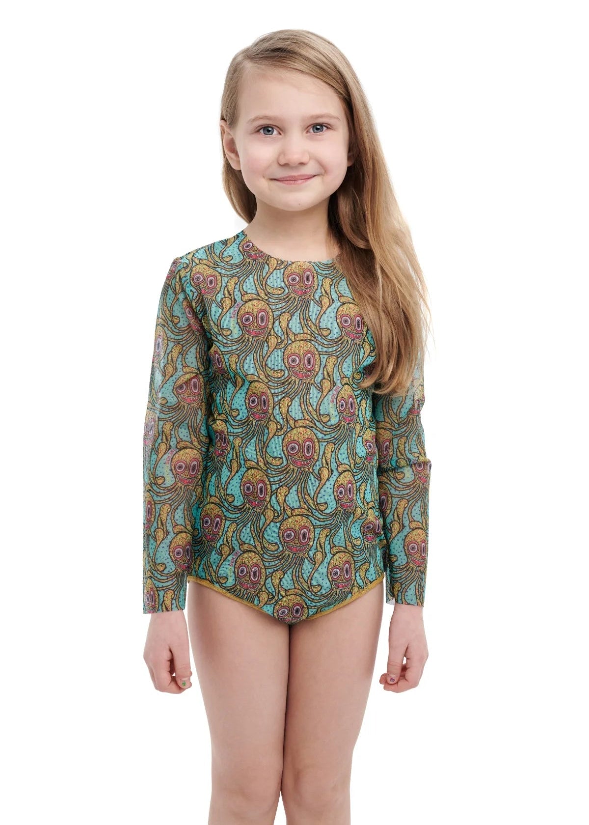KID's Closed Back One-piece Swimsuit with Sleeves RoDaSoleil