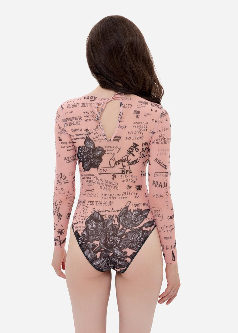 Closed Back One-piece Swimsuit with Sleeves RoDaSoleil