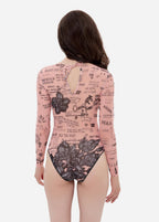 Closed Back One-piece Swimsuit with Sleeves RoDaSoleil