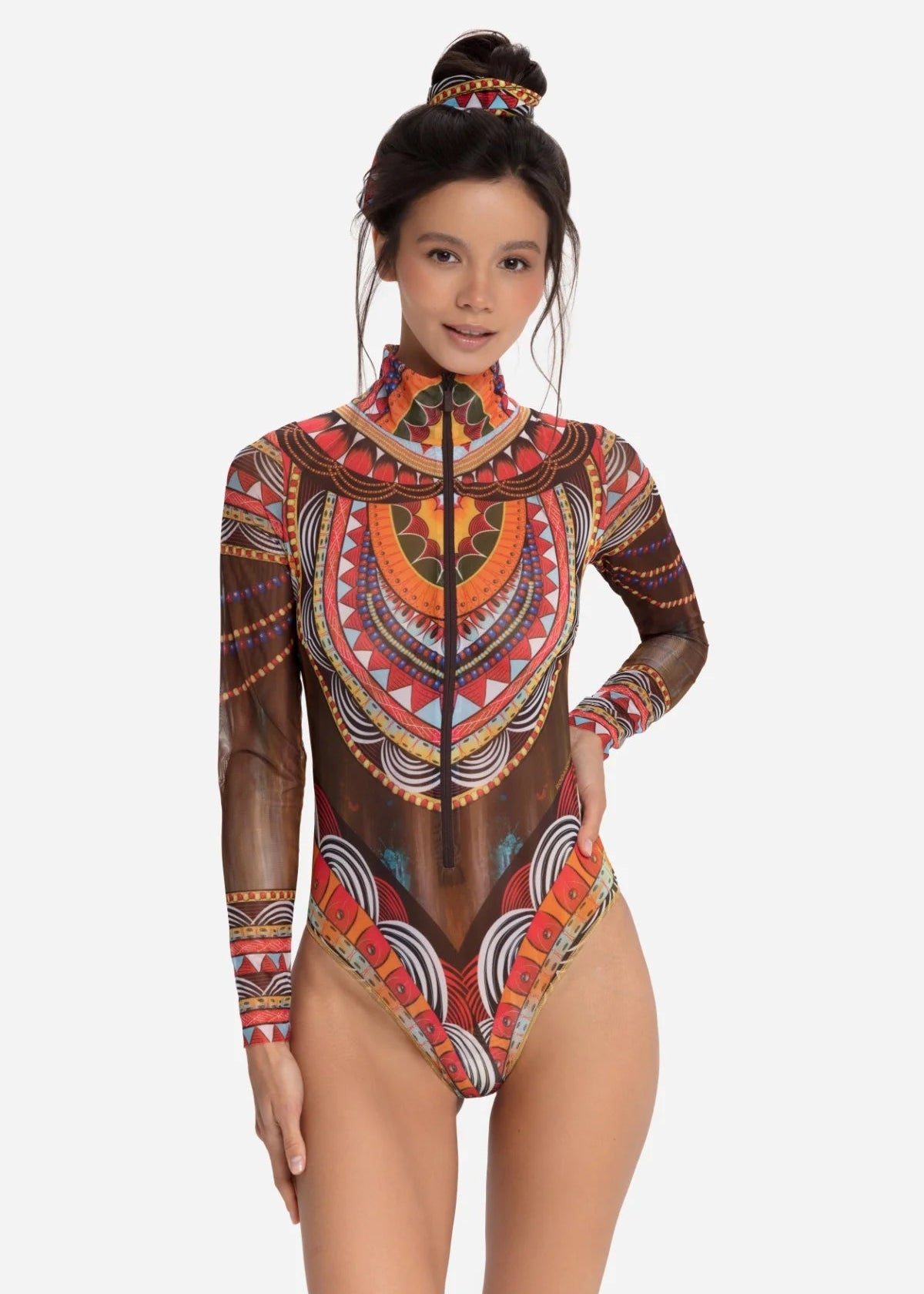 Zipper swimsuit with sleeves RoDaSoleil
