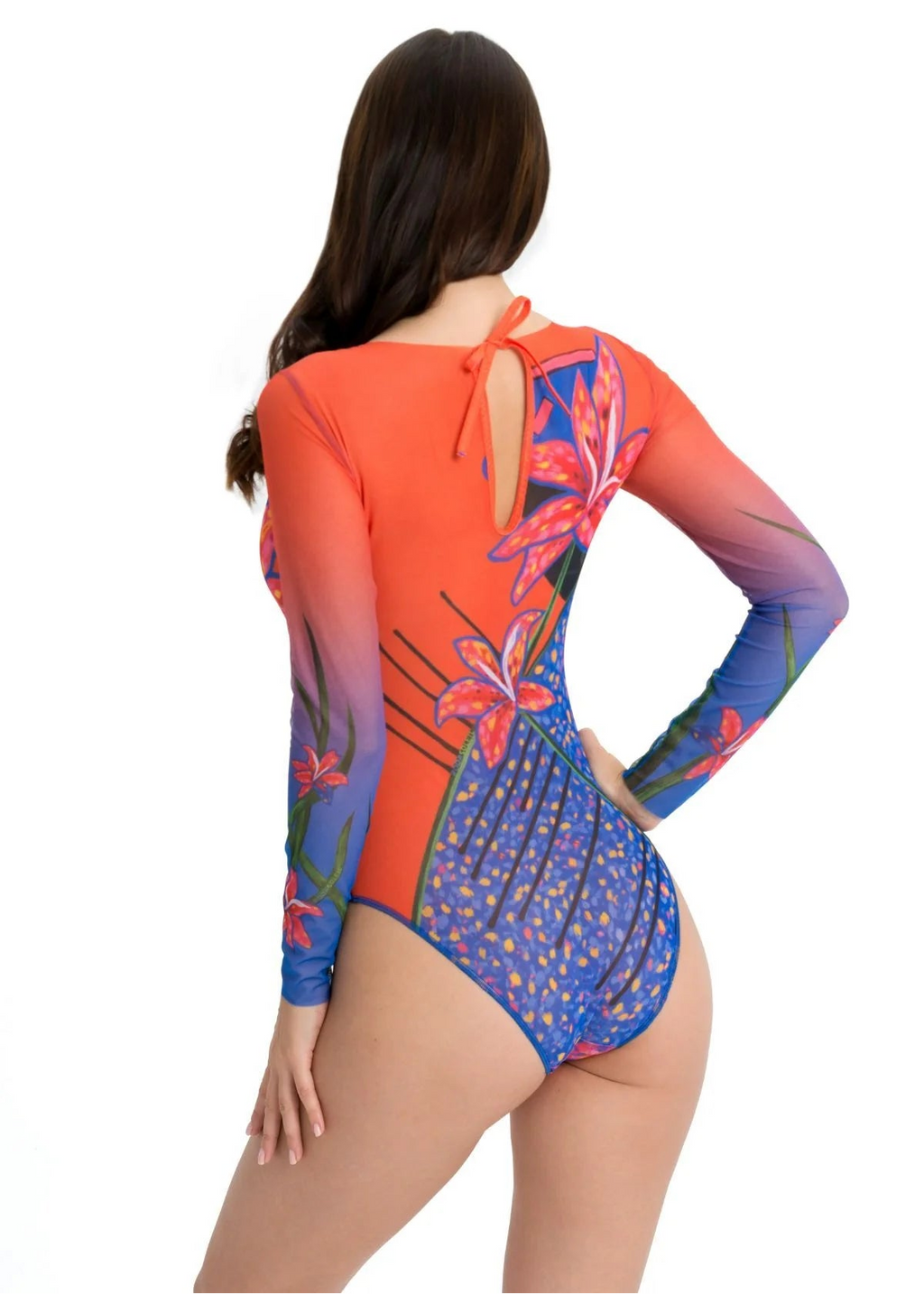 Closed Back One-piece Swimsuit with Sleeves RoDaSoleil