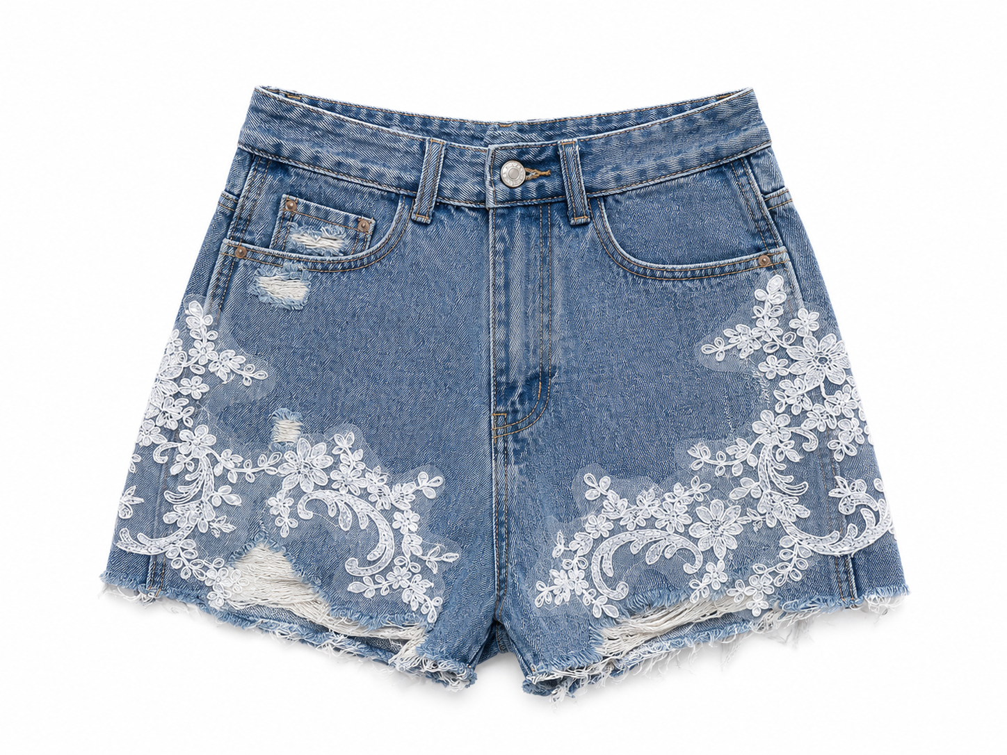 Denim Lace Shorts Soulmates
