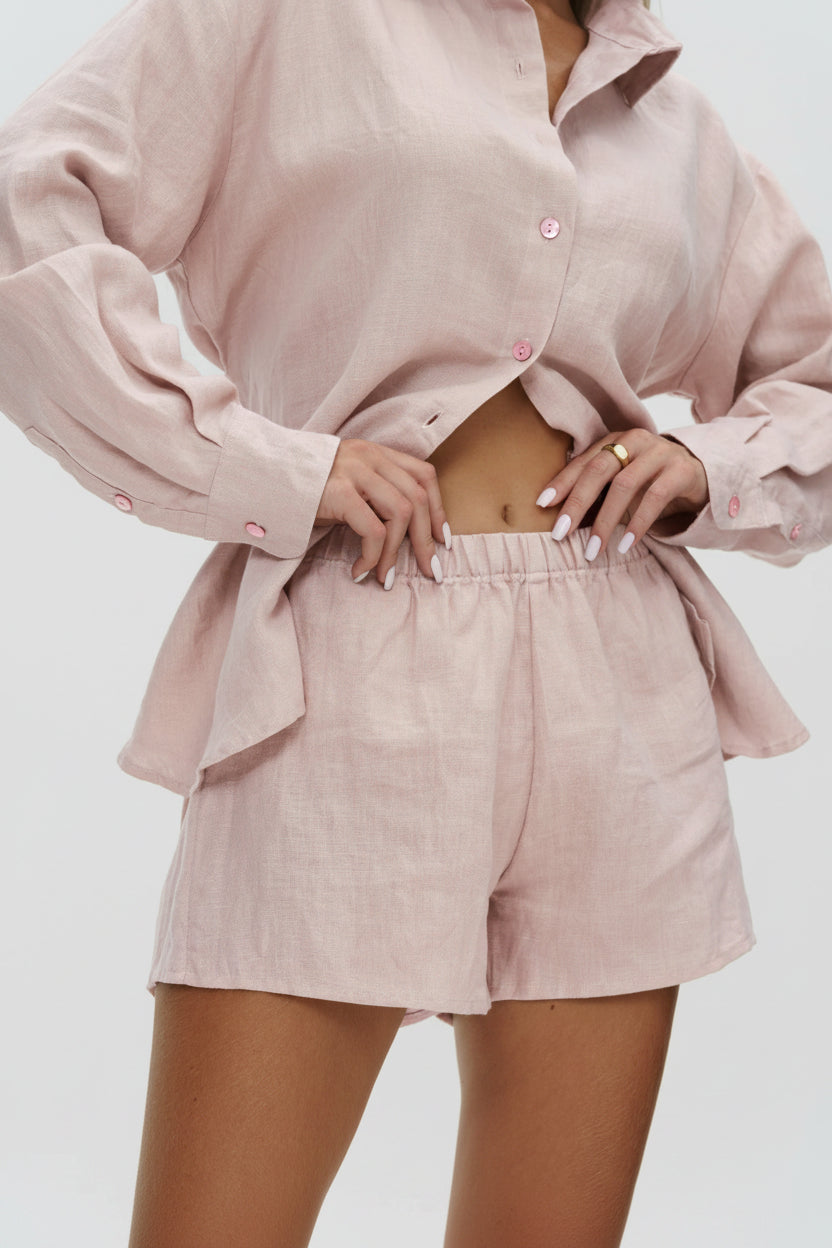 Tieback Linen Shirt Basic