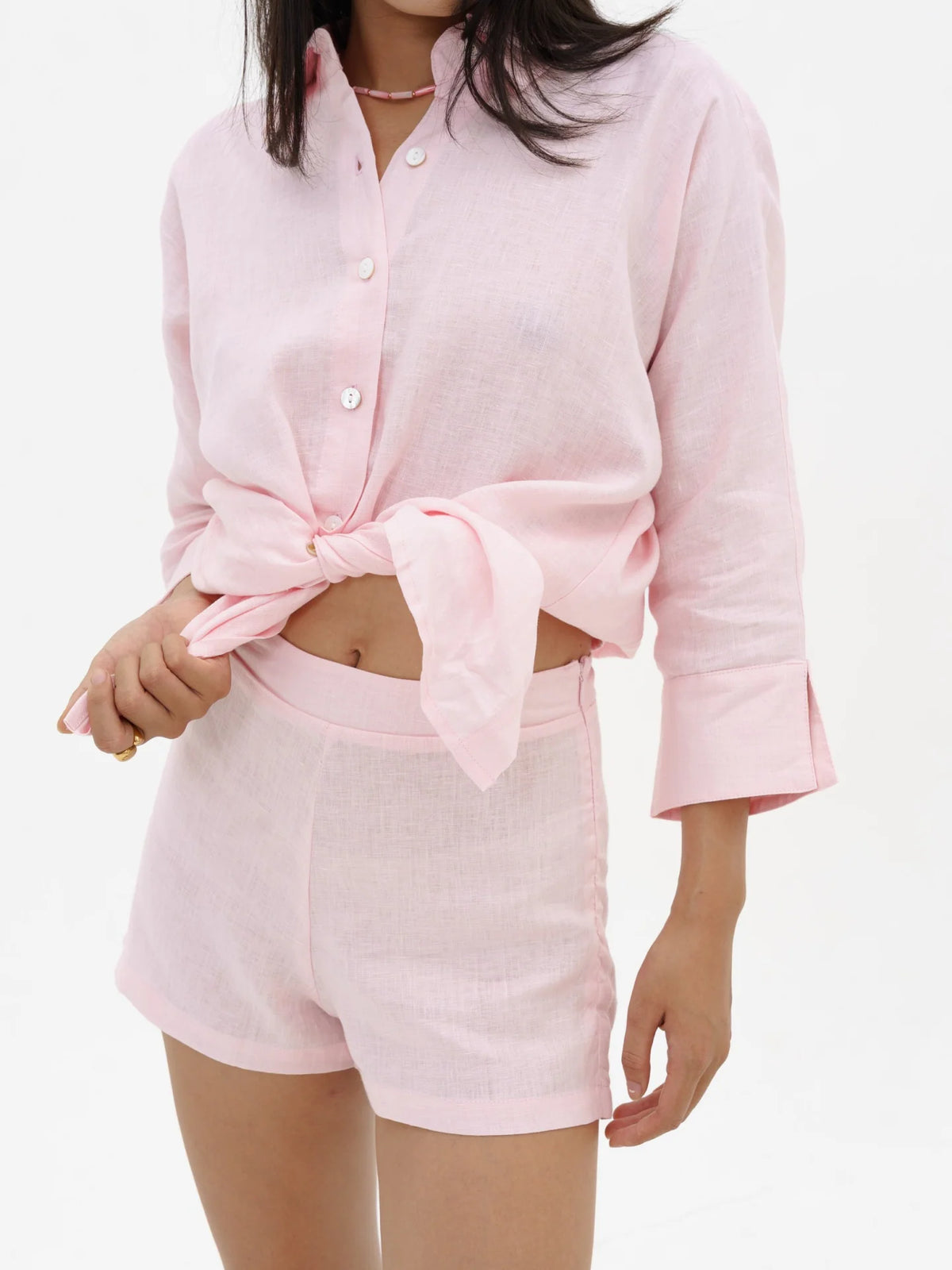 Linen Elastic Shorts Basic