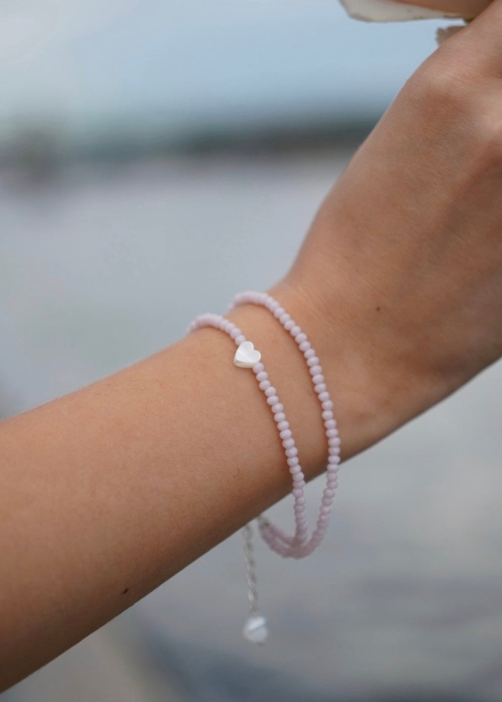 Bracelet Twisted Lilu Heart Pearl Naked