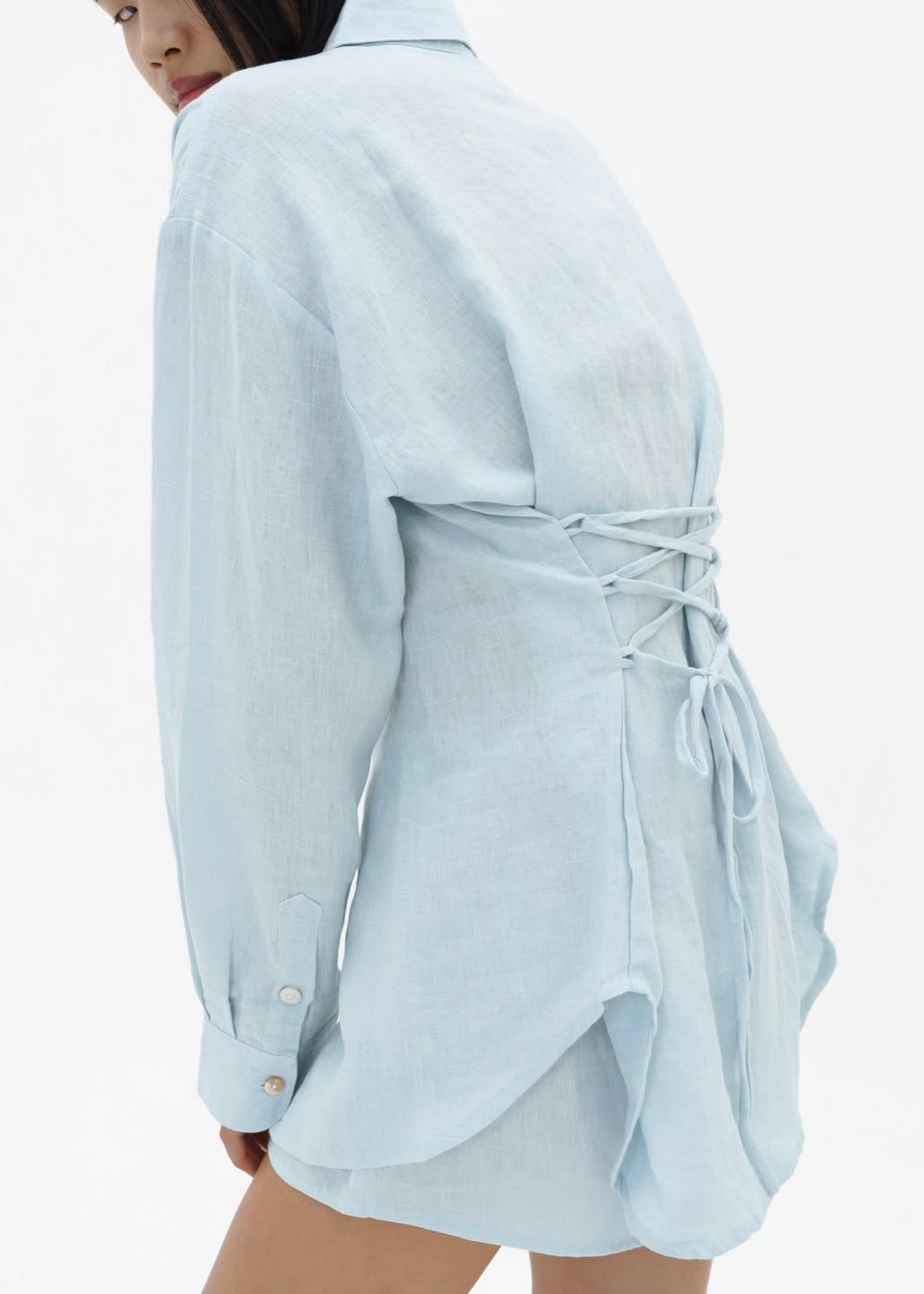 Tieback Linen Shirt Basic