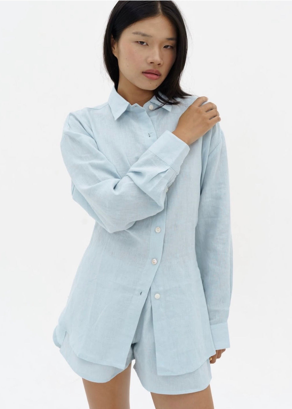 Tieback Linen Shirt Basic
