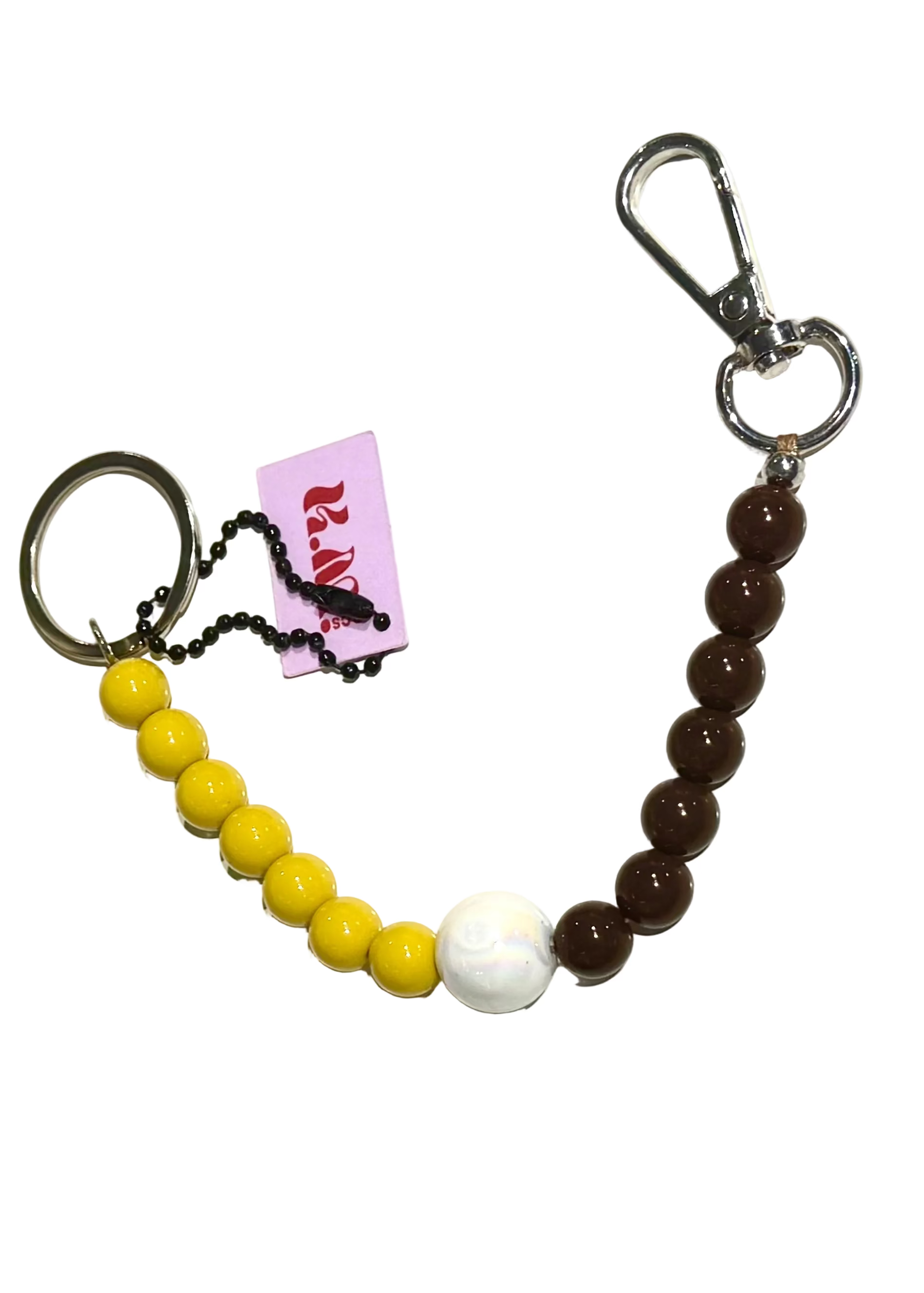 Beads 15 pc Brown Yellow k.m acs