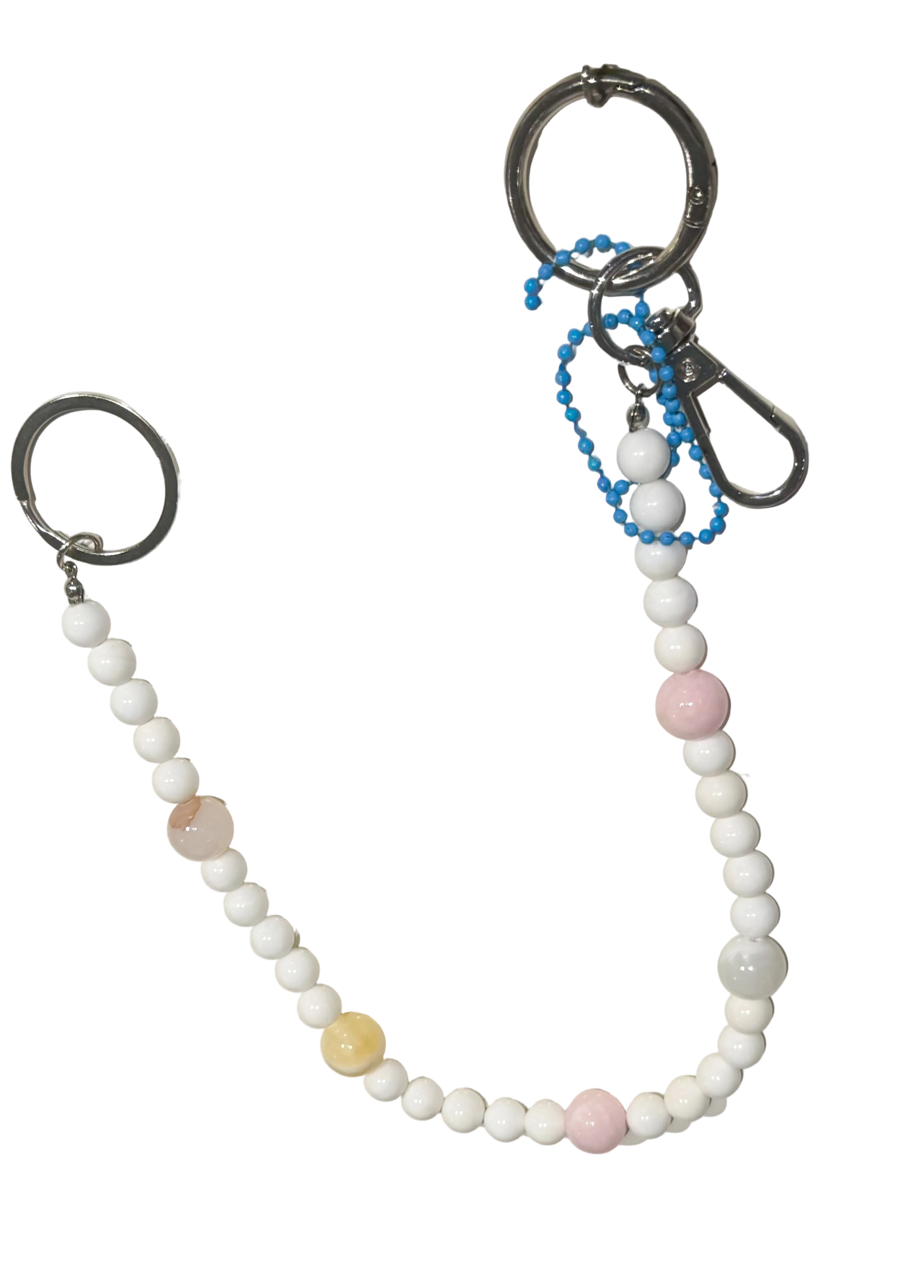 White Natural Stones Beads Necklace k.m acs