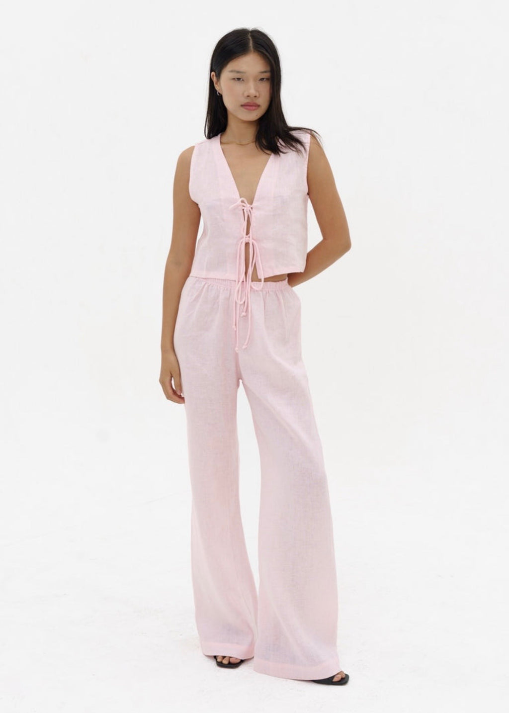 Linen Elastic Pants Basic