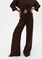 Linen Elastic Pants Basic