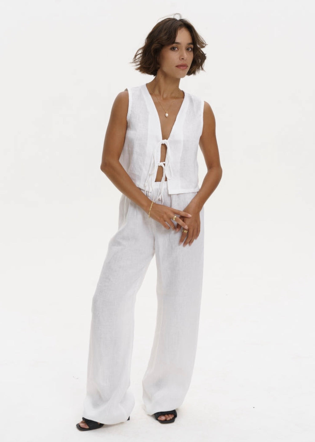 Linen Elastic Pants Basic