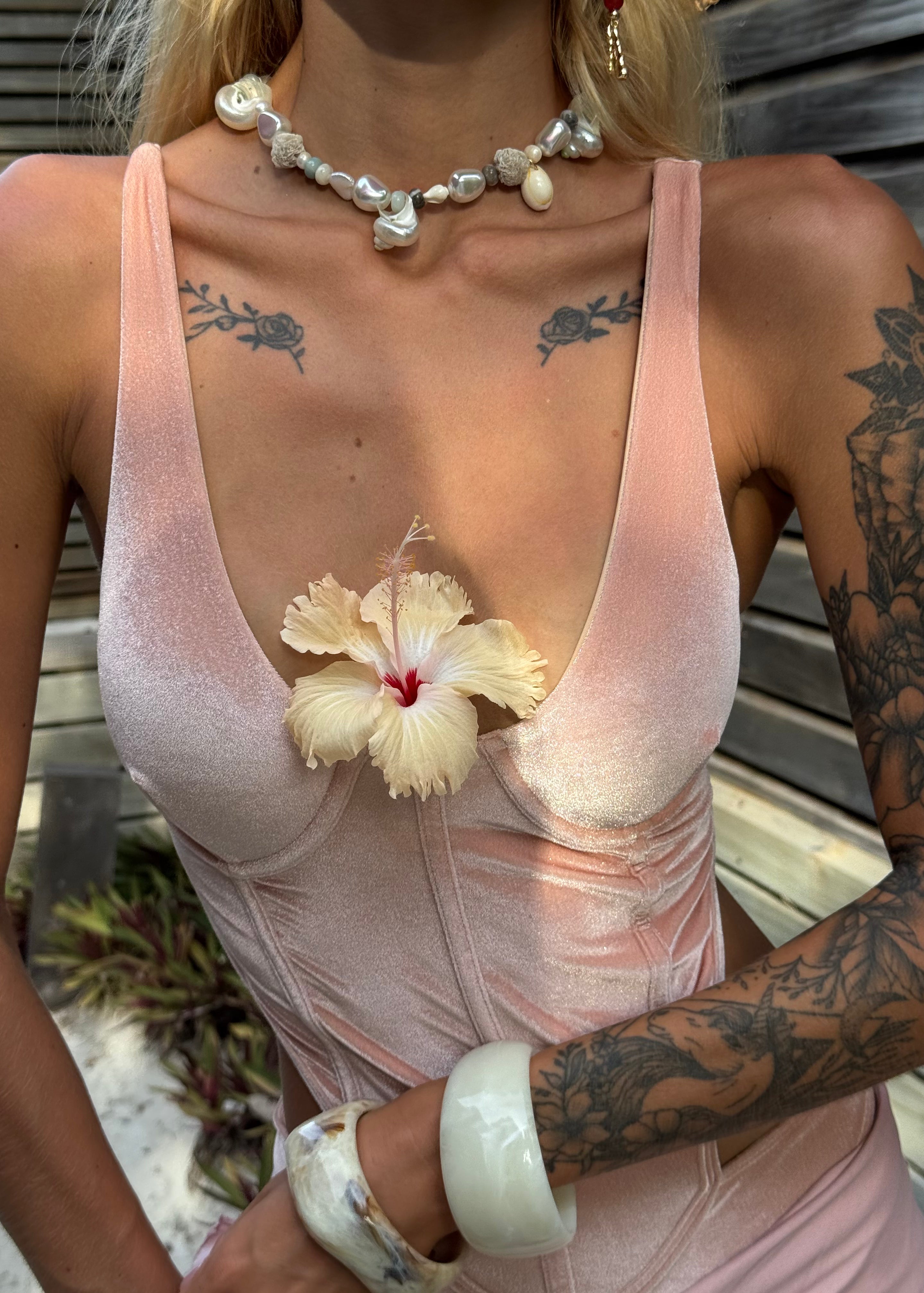 Velvet One-Piece Swimsuit Sand Cruise