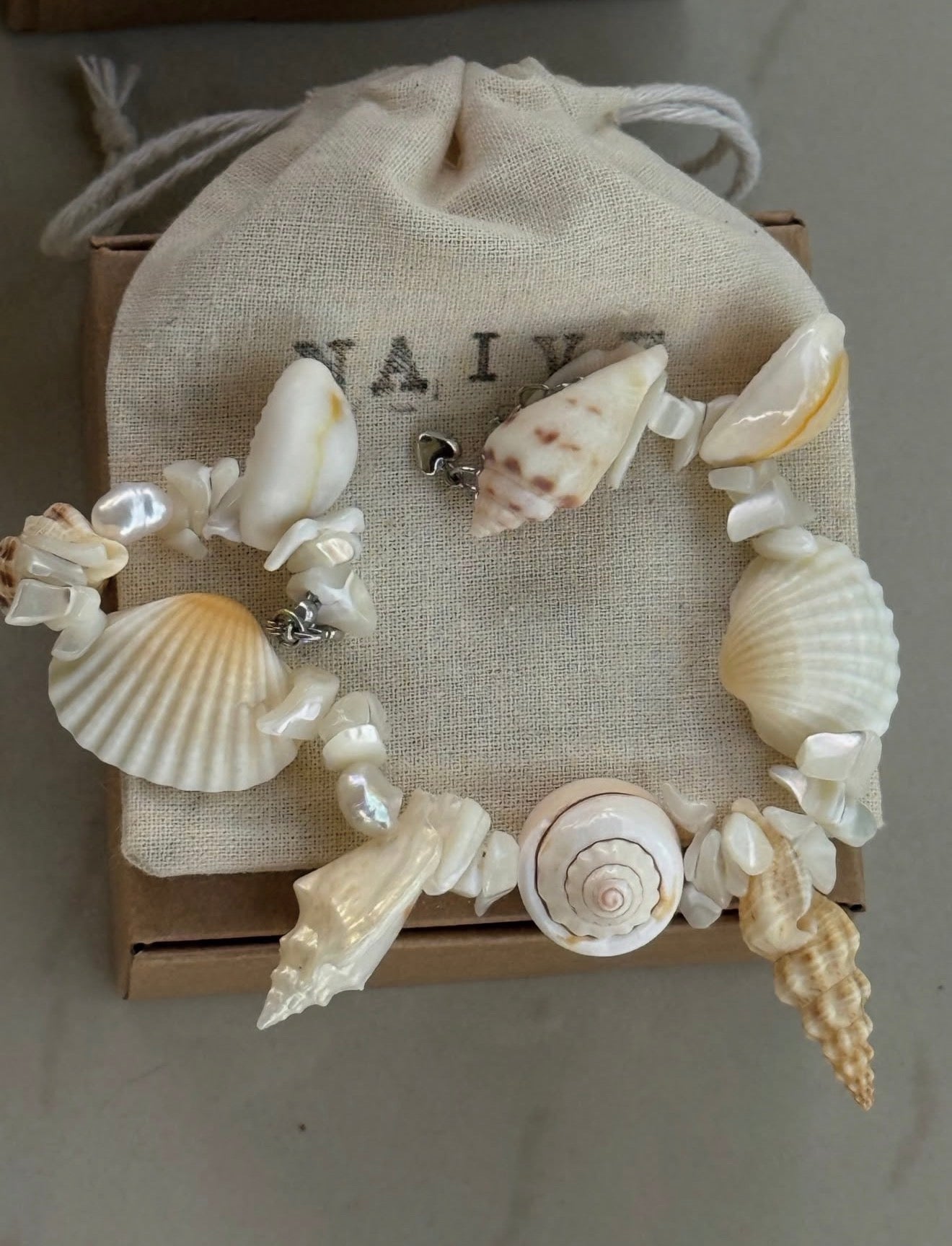 Ankle Bracelet Made Of Natural Shells Naive