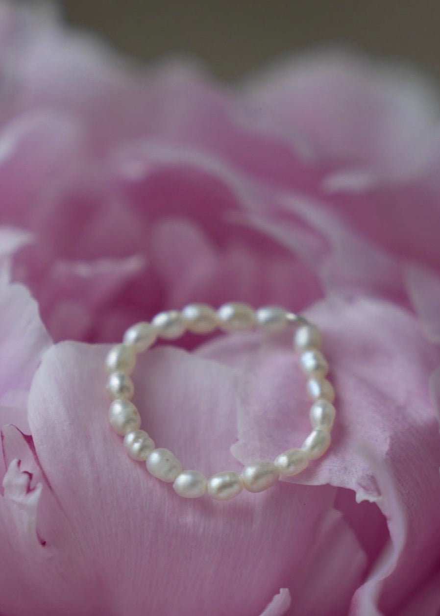 Ring Big Rice Hand Pearl Naked
