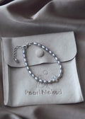 Silver Heart Bracelet Pearl Naked