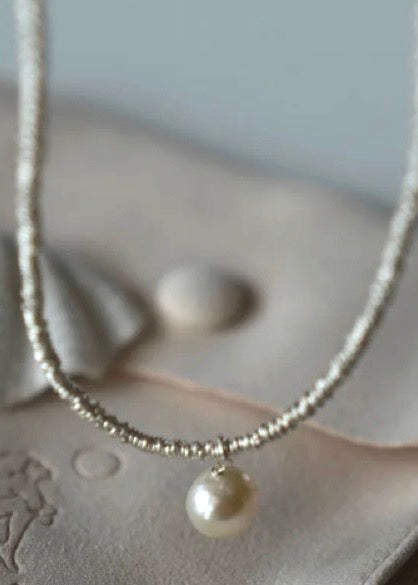 Necklace Link Hanging Pearl Choker Pearl Naked