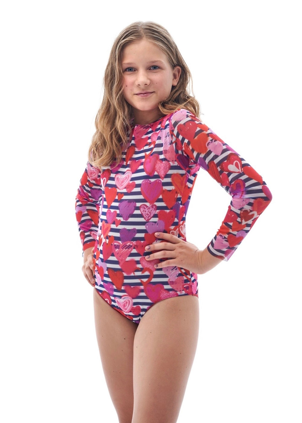 KID's Closed Back One-piece Swimsuit with Sleeves RoDaSoleil