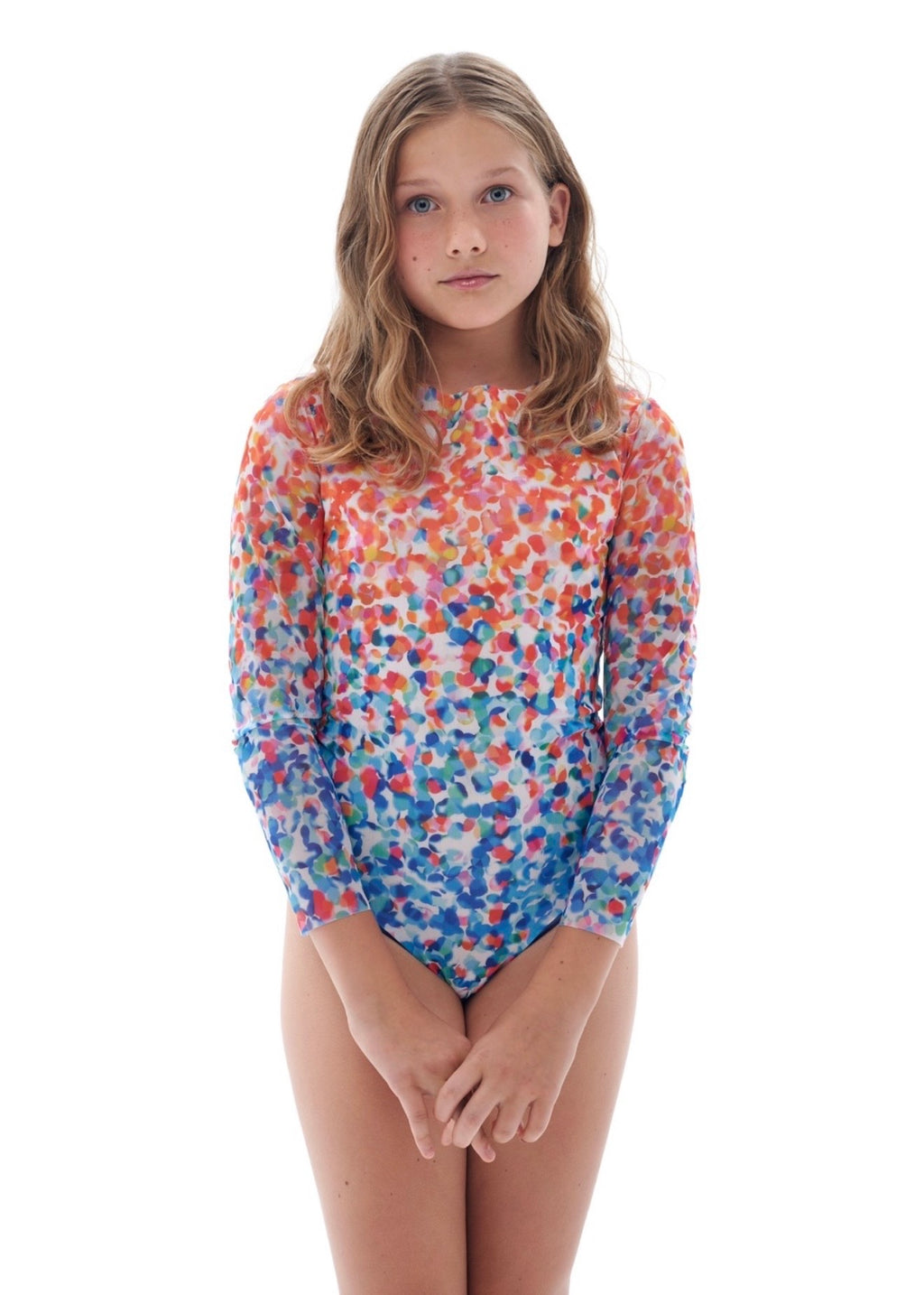 KID's Closed Back One-piece Swimsuit with Sleeves RoDaSoleil