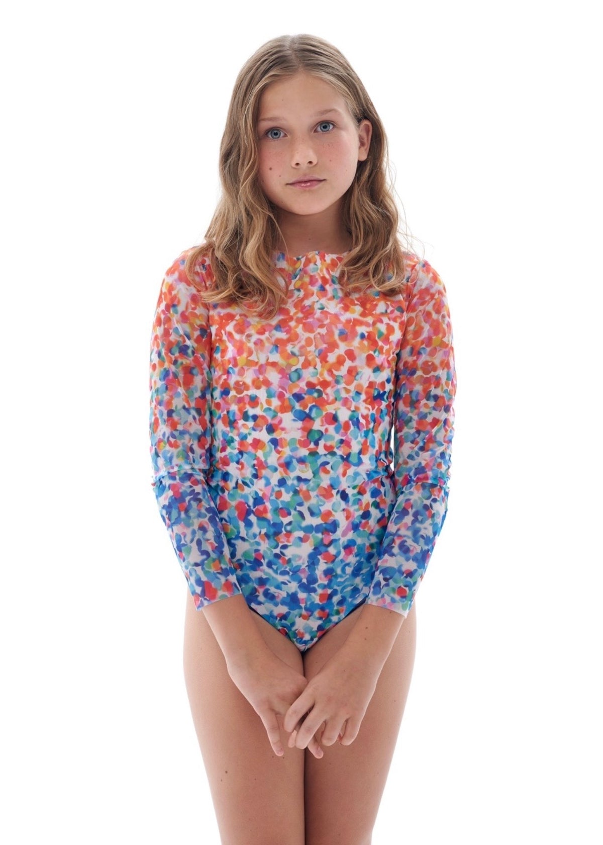 KID's Closed Back One-piece Swimsuit with Sleeves RoDaSoleil