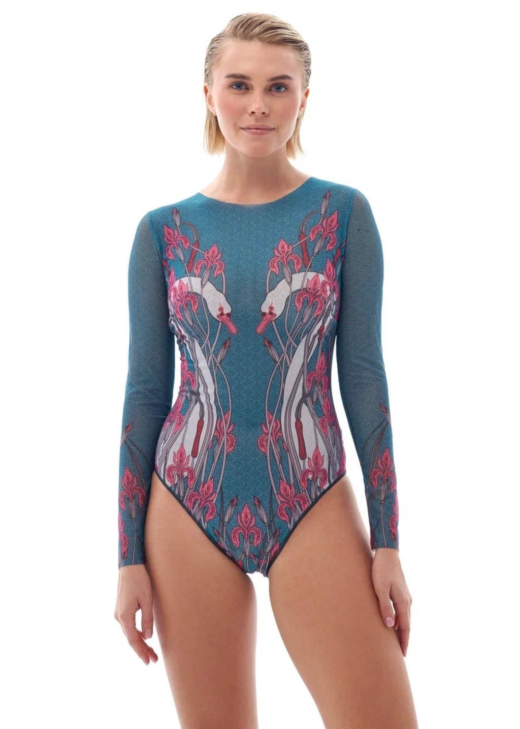 Closed Back One-piece Swimsuit with Sleeves RoDaSoleil