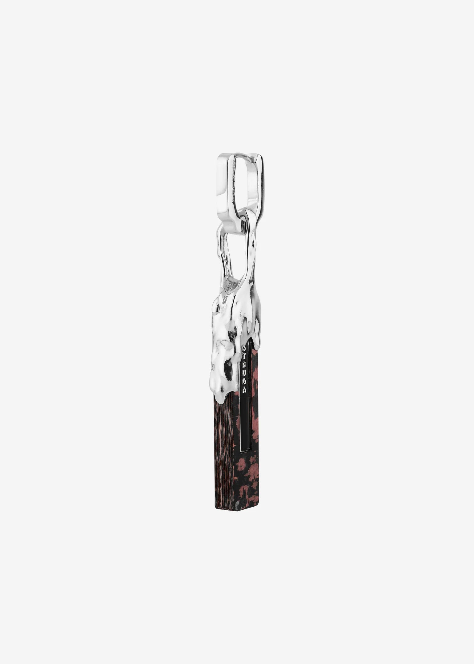 Earring Blade + Mini Line Bloody With Silver Frame Struga