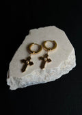 Cross Aiguise Earrings Zircon GP Mira