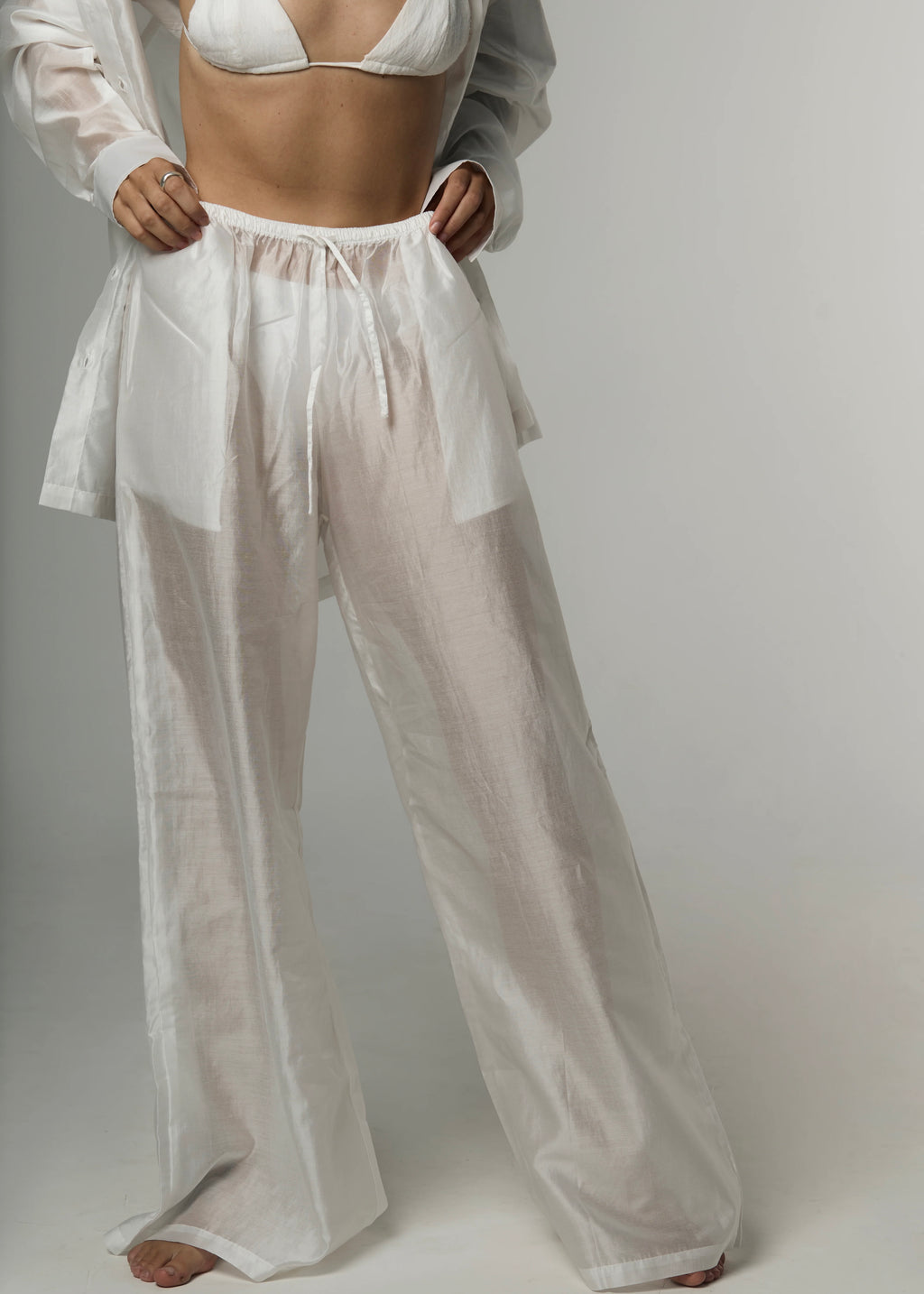 Veil Cotton Pants Soleil Blanc