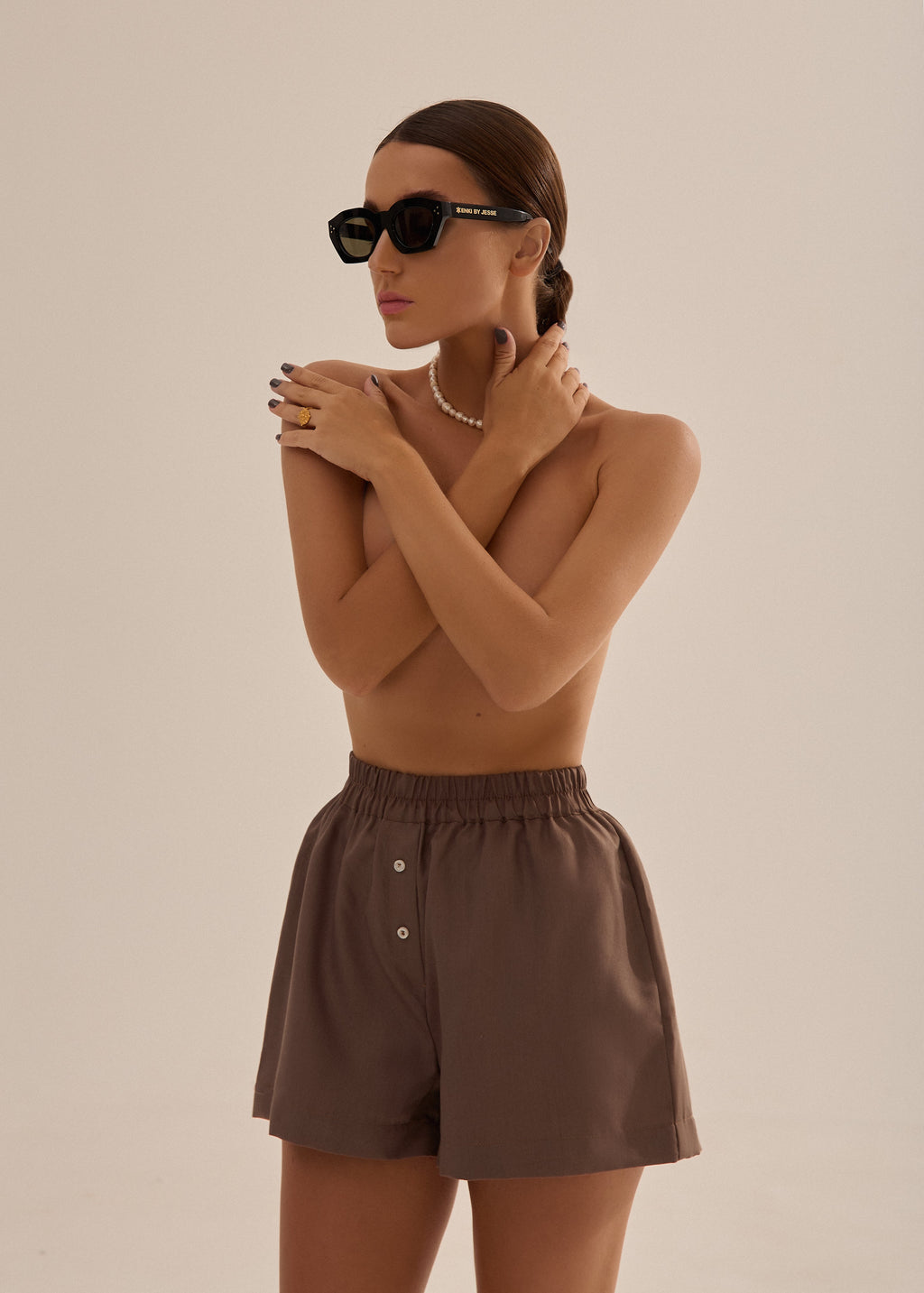 Veil Cotton Shorts Soleil Blanc