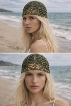 Head Knitted Accessories With Sequins Ocean Voice
