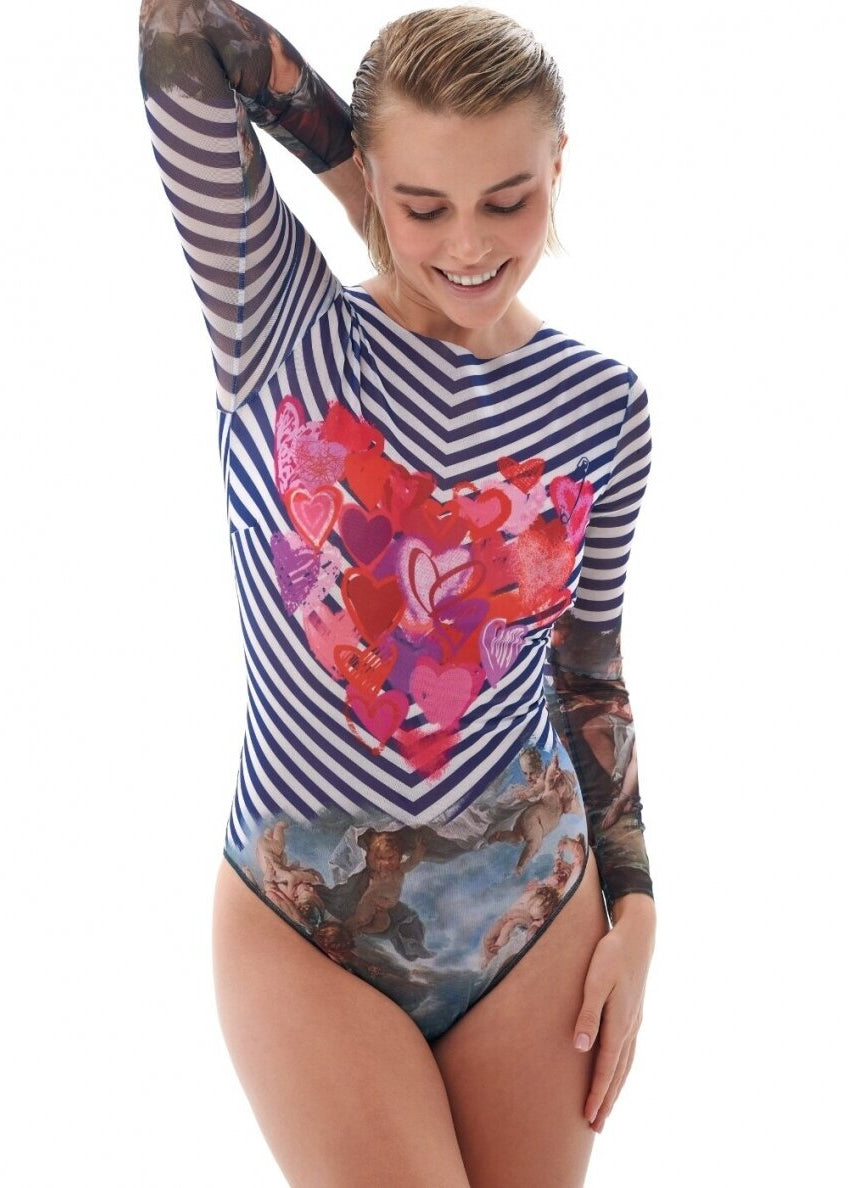 Closed Back One-piece Swimsuit with Sleeves RoDaSoleil
